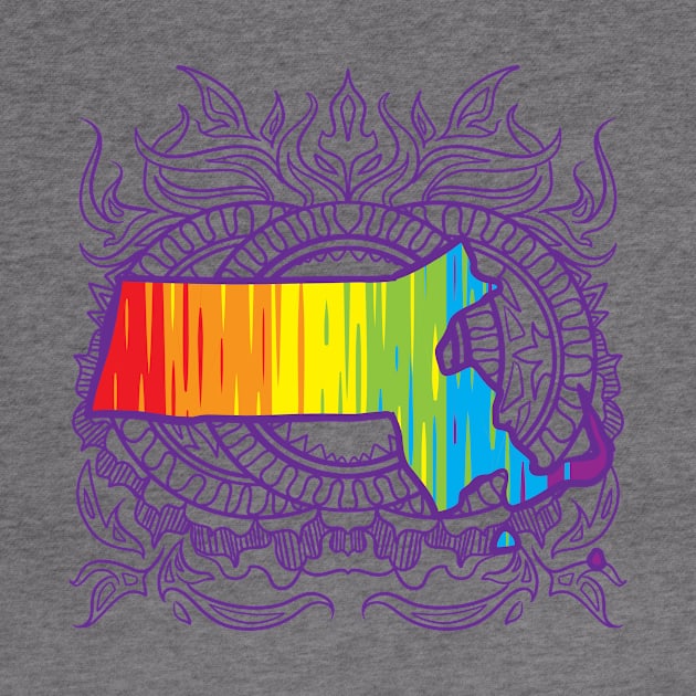 Massachusetts Mandala Pride by Manfish Inc.